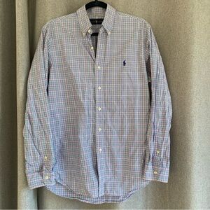 Ralph Lauren Men's Blue and Red Striped Button Down Shirt size Large